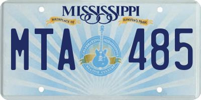MS license plate MTA485