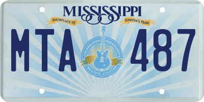 MS license plate MTA487