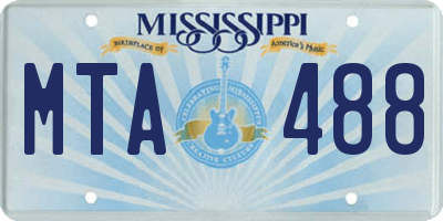 MS license plate MTA488