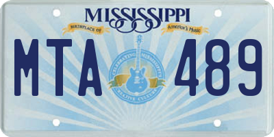 MS license plate MTA489