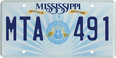 MS license plate MTA491