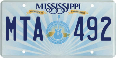 MS license plate MTA492