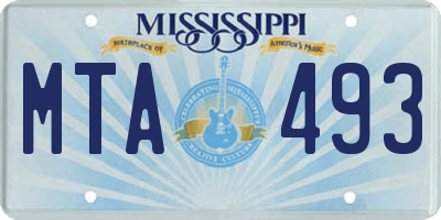 MS license plate MTA493