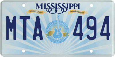 MS license plate MTA494