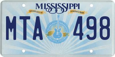 MS license plate MTA498