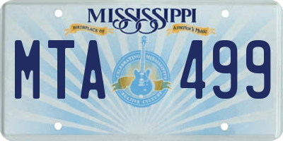 MS license plate MTA499