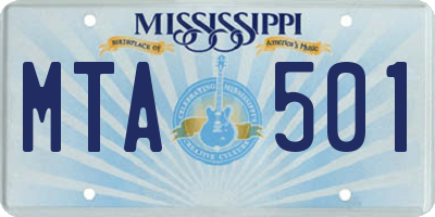 MS license plate MTA501