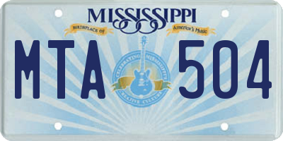 MS license plate MTA504