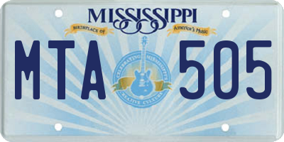 MS license plate MTA505