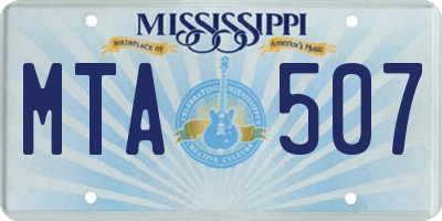 MS license plate MTA507