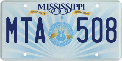 MS license plate MTA508