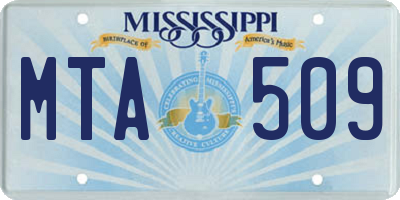 MS license plate MTA509