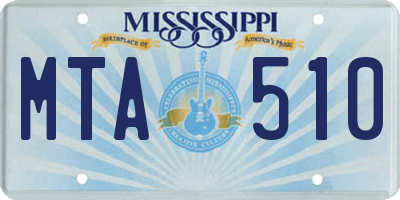MS license plate MTA510
