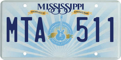 MS license plate MTA511