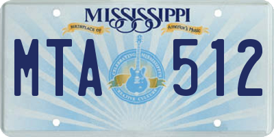 MS license plate MTA512