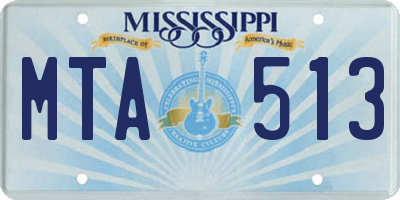MS license plate MTA513