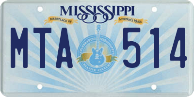 MS license plate MTA514