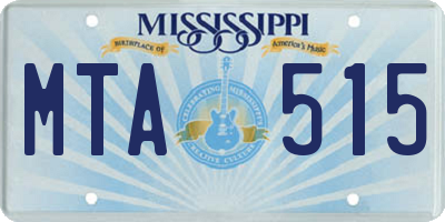 MS license plate MTA515