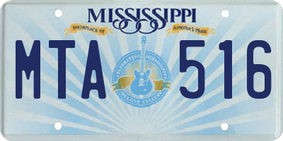 MS license plate MTA516