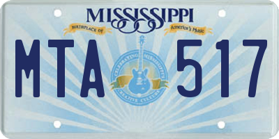 MS license plate MTA517