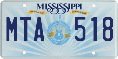 MS license plate MTA518
