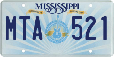 MS license plate MTA521