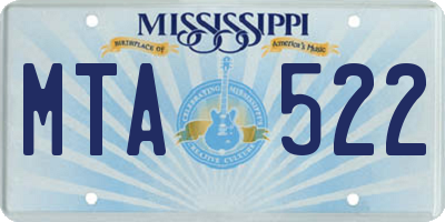 MS license plate MTA522