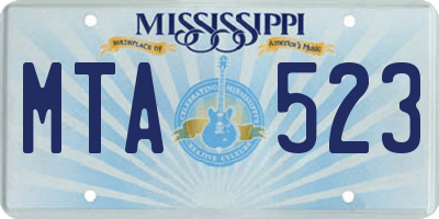 MS license plate MTA523