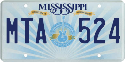 MS license plate MTA524