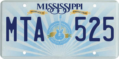 MS license plate MTA525