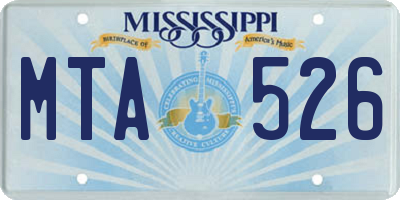 MS license plate MTA526