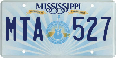 MS license plate MTA527