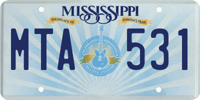 MS license plate MTA531