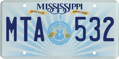 MS license plate MTA532