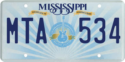 MS license plate MTA534
