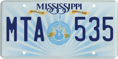MS license plate MTA535