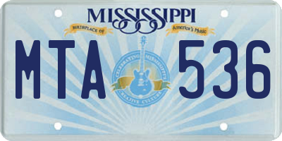 MS license plate MTA536