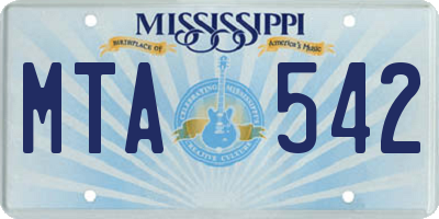 MS license plate MTA542