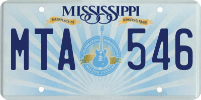 MS license plate MTA546