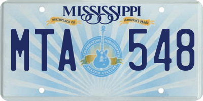 MS license plate MTA548