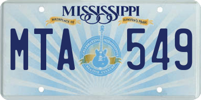MS license plate MTA549