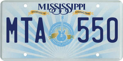 MS license plate MTA550