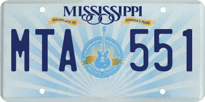 MS license plate MTA551