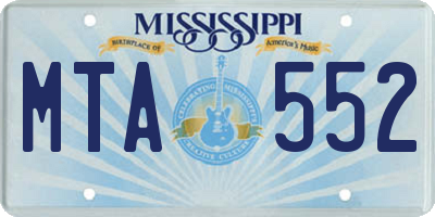 MS license plate MTA552
