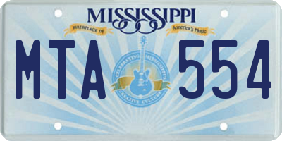 MS license plate MTA554