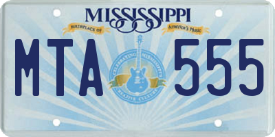 MS license plate MTA555