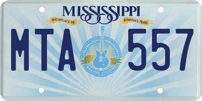 MS license plate MTA557