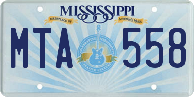 MS license plate MTA558