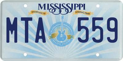 MS license plate MTA559