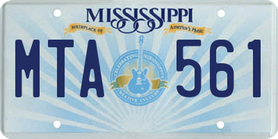 MS license plate MTA561